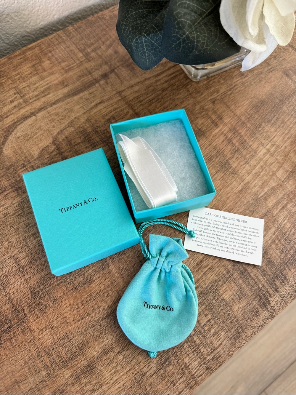 New Tiffany & Co. Signature Blue Gift Box and Drawstring Pouch Set